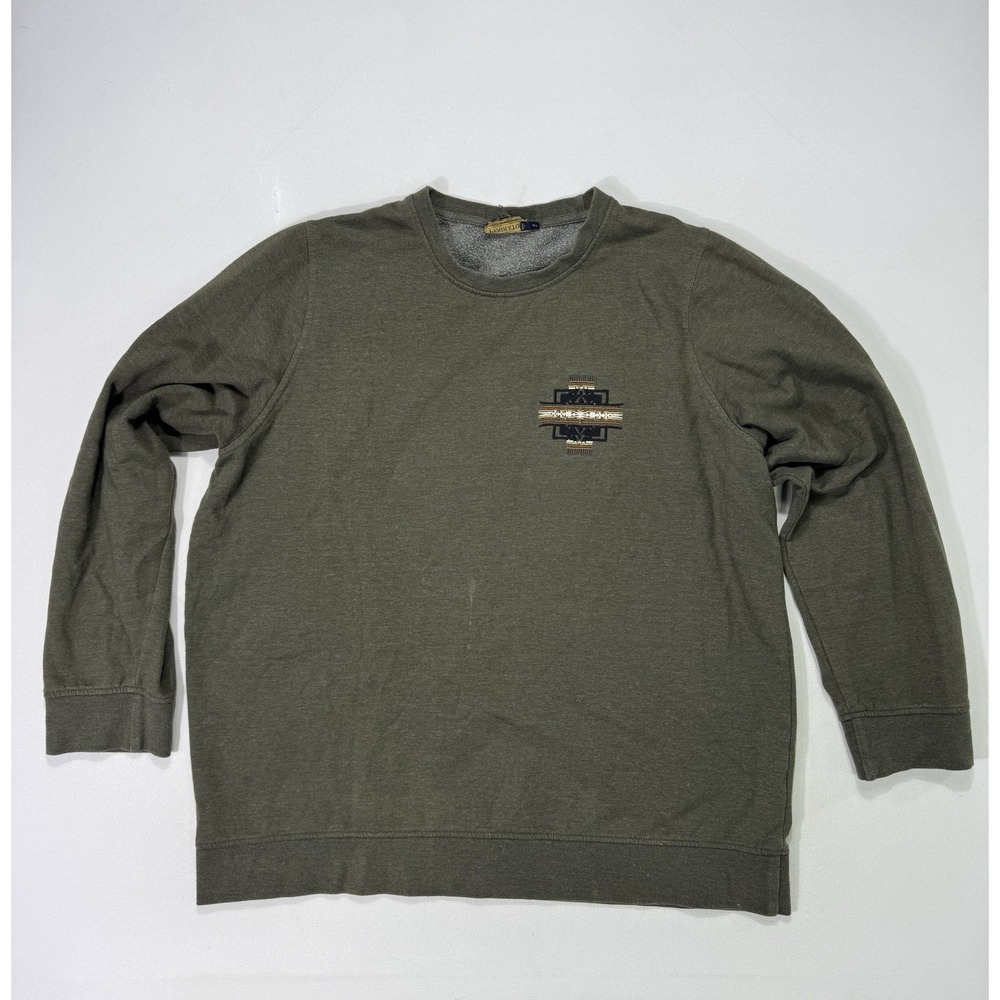 Pendleton Men's XL Green Sweatshirt Long Sleeve Crew Neck Classic Aztec Western